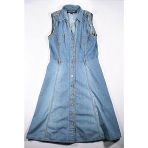 Bandolinoblu Denim Chambray Tunic Shirt Western Size 8